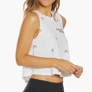 Spiritual Gangster rainbow crop top